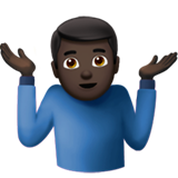 schulterzuckender Mann: dunkle Hautfarbe