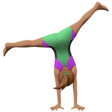 Rad schlagende Frau: mittlere Hautfarbe