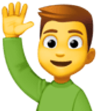 Mann mit erhobenem Arm - Facebook