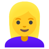 Frau: blond - Noto Color Emoji