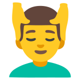 Mann, der eine Kopfmassage bekommt - Noto Color Emoji