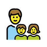 Familie: Mann, Mädchen und Junge - OpenMoji