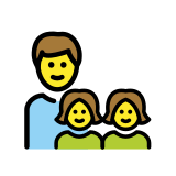 Familie: Mann, Mädchen und Mädchen - OpenMoji