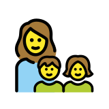 Familie: Frau, Mädchen und Junge - OpenMoji