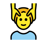 Mann, der eine Kopfmassage bekommt - OpenMoji