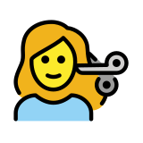 Frau beim Haareschneiden - OpenMoji