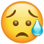 Enttäuscht aber erleichtert Emoji U+1F625 Enttäuscht aber erleichtert Emoji U+1F625