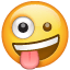 verrücktes Gesicht Emoji U+1F92A