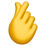 Gekreuzter Zeigefinger Daumen Symbol U+1FAF0 Gekreuzter Zeigefinger Daumen Symbol U+1FAF0