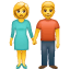 Mann und Frau halten Hand U+1F46B Mann und Frau halten Hand U+1F46B