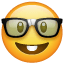 Nerd Emoji mit Brille