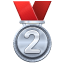 Zweiter Platz Medaille Emoji U+1F948 Zweiter Platz Medaille Emoji U+1F948
