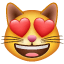 Katze mit Herzaugen Smiley U+1F63B Katze mit Herzaugen Smiley U+1F63B