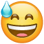 Lächelnder Smiley mit Tropfen Whatsapp U+1F605 Lächelnder Smiley mit Tropfen Whatsapp U+1F605