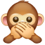 Affe hält sich Mund zu U+1F64A Affe hält sich Mund zu U+1F64A